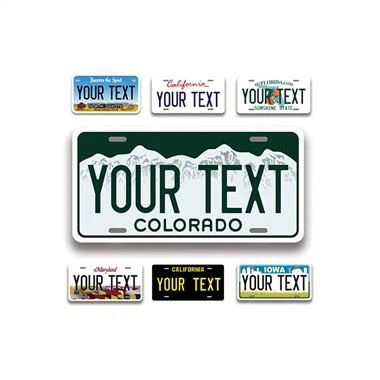 لوحة ترخيص الألومنيوم النص المخصص