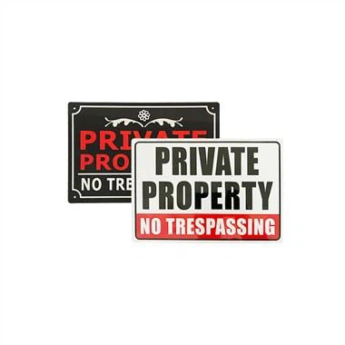 ممنوع التعدي على لافتات الملكية الخاصة