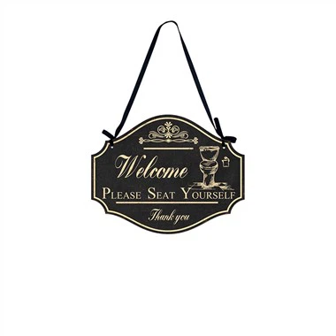 لافتة معلقة على الحائط للحمام المضحكة